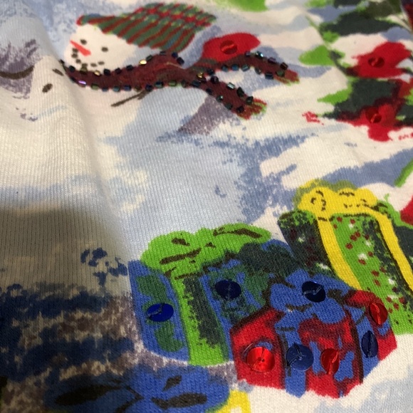 JANE ASHLEY - Winter Scene , Long Sleeve Shirt. 100% Cotton (XL) - Picture 8 of 10